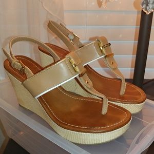Tommy Hilfiger camel platform wedges